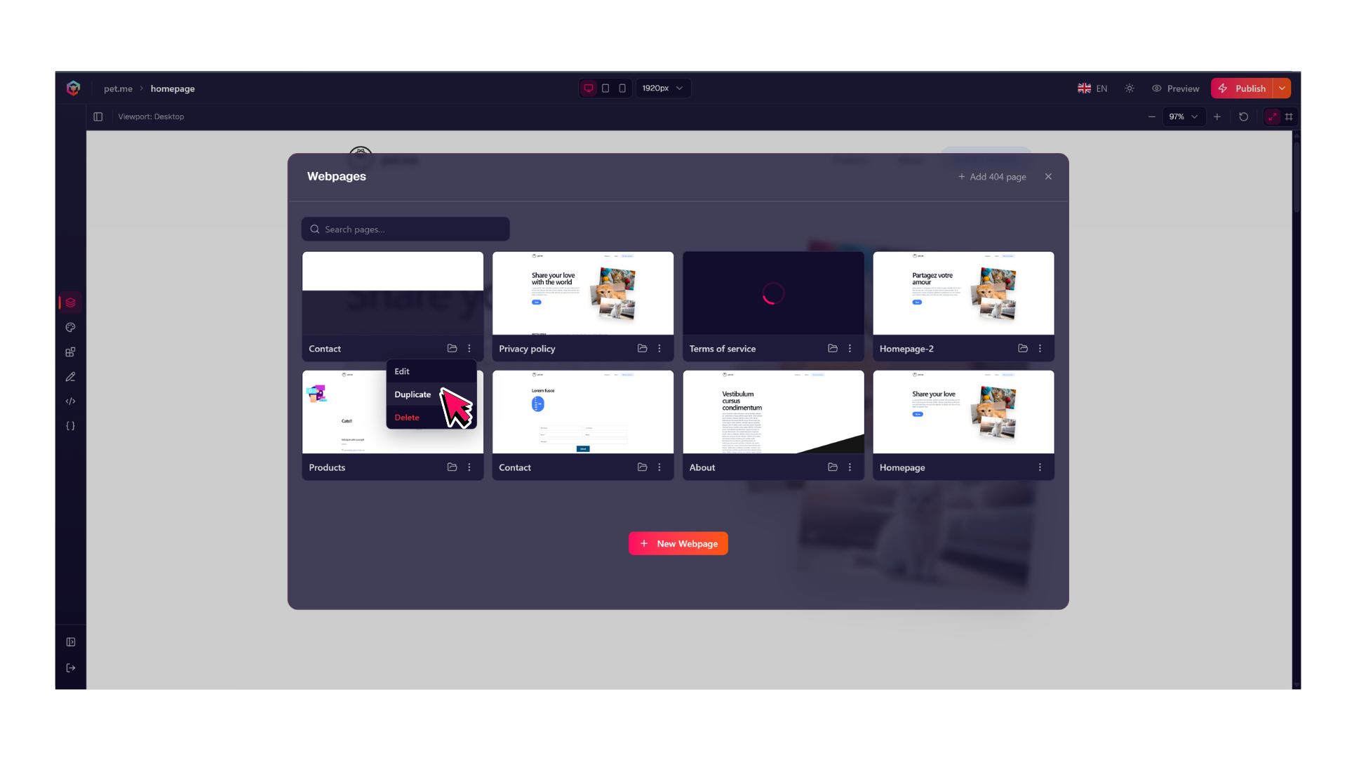 Duplicate a Webpage